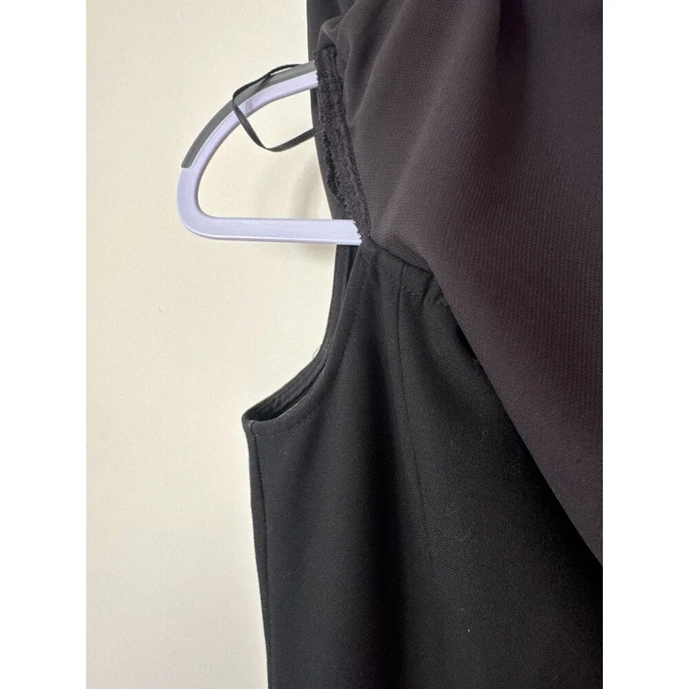 Zara Womens Dress Size S Black Stretch Off Shoulder Classic Midi Cocktail Sheath_9